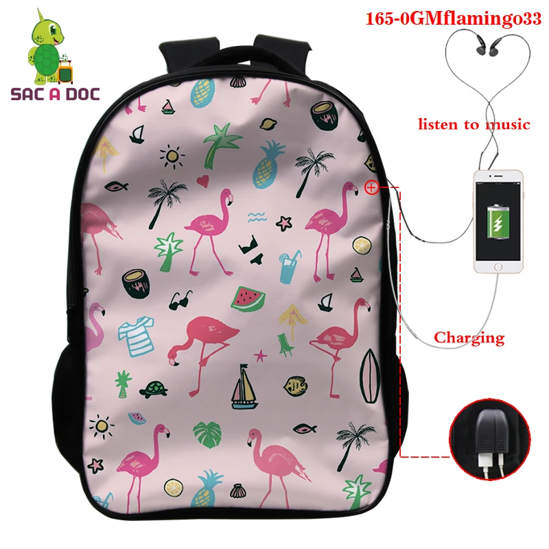 

3D Flamingo Cartoon Printing Backpack Casual Daily Travel Bag Back To School Backpacks Travel Rucksack Children Bookbag Mochila