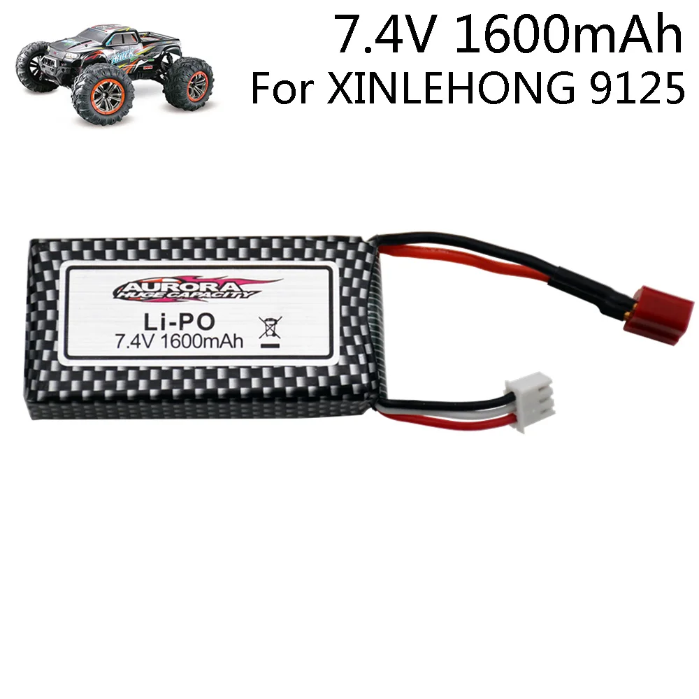 

7.4V 1600mah Lipo Battery For XINLEHONG 9125 Remote Control toys Car Spare Parts 9125 battery Accessory 7.4V batteries wholesale