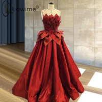 dubai burgundy puffy a line ruched evening dresses 2021 long prom gowns formal wedding party dresses