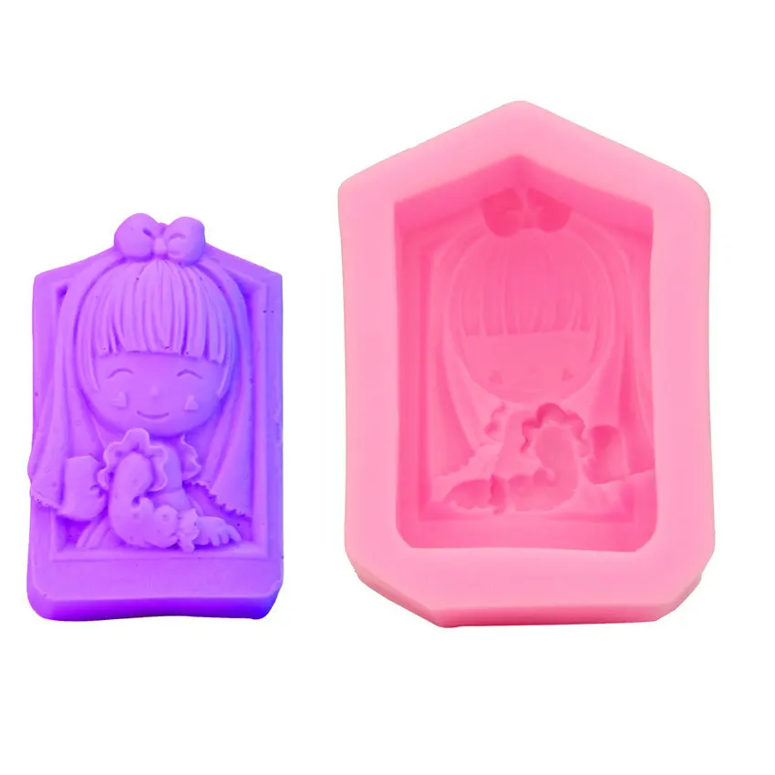 

Factory Price DIY Little Girl Little Girl Modeling Cake Mold Silicone Baking Tools Chocolate Candy Art H1640