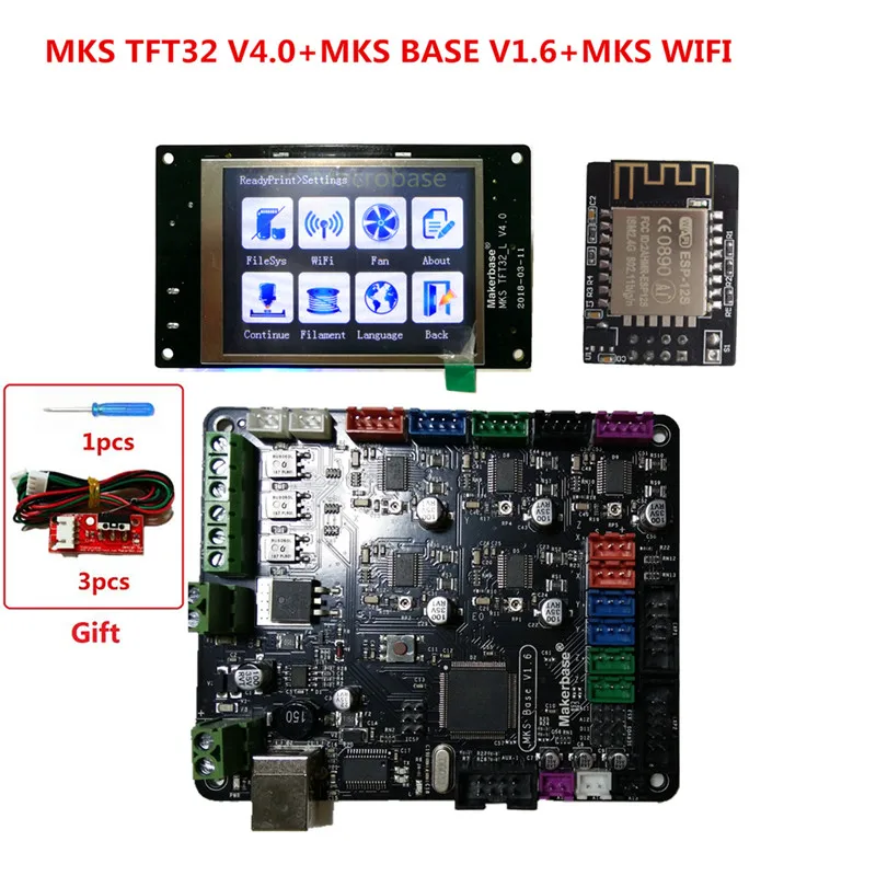 BASE-TFT32-WIFI 3d принтер стартовый комплект материнская плата MKS база+ MKS TFT32 V4.0 сенсорный экран все в одном контроллер imprimante Reprap панель управления - Цвет: BASE-TFT32-WIFI