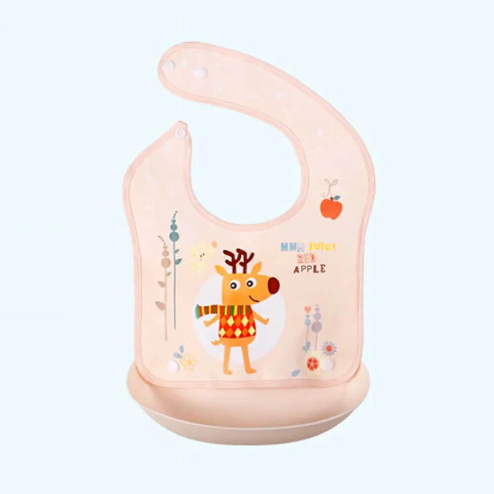 Детские Водонепроницаемые силиконовые нагрудники мультфильм Животные моющиеся