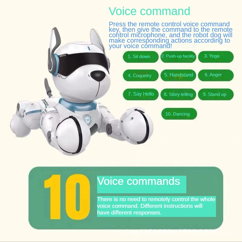 Electronic RC Robot Dog Stunt Voice Control Dance Singing Imitat Animal Sounds Intellectual Development Toys for Kids | Канцтовары для