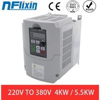 vfd 4kw 11kw 50hz to 60hz single phase 220v ac to 3 phase 380v ac frequency converter inverter for motor speed control