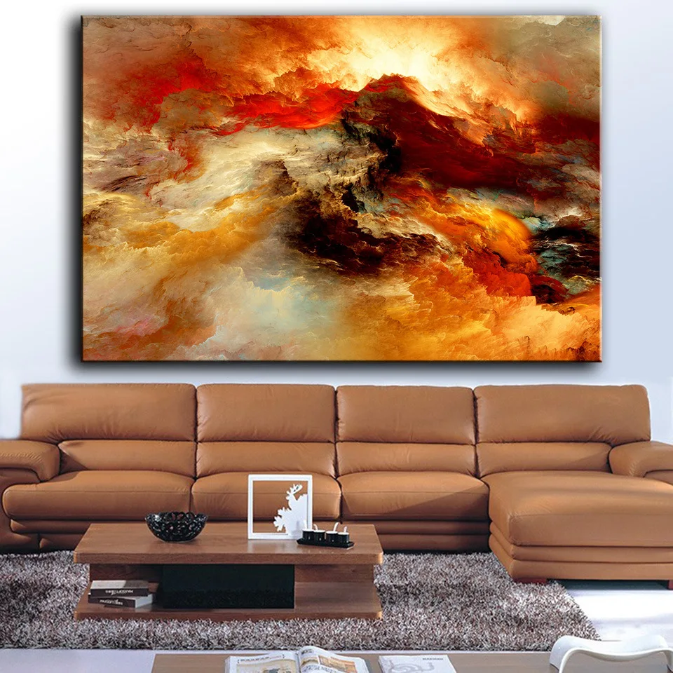 Современное домашнее искусство одиночная абстрактная иллюзорная облако