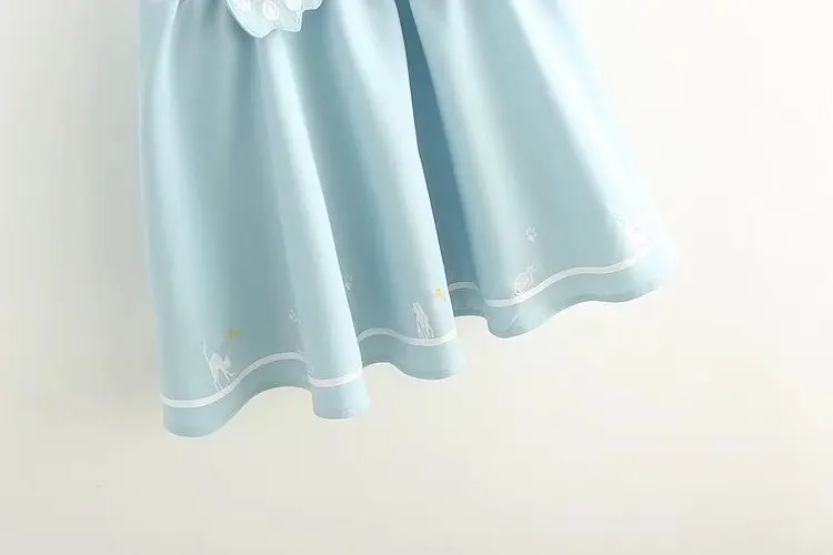 Новинка, летние женские юбки, юбка с вышивкой кота, собаки, Harajuku, Kawaii, японский стиль, Милая Мини-юбка на бретелях, CJNSXZQZ00405