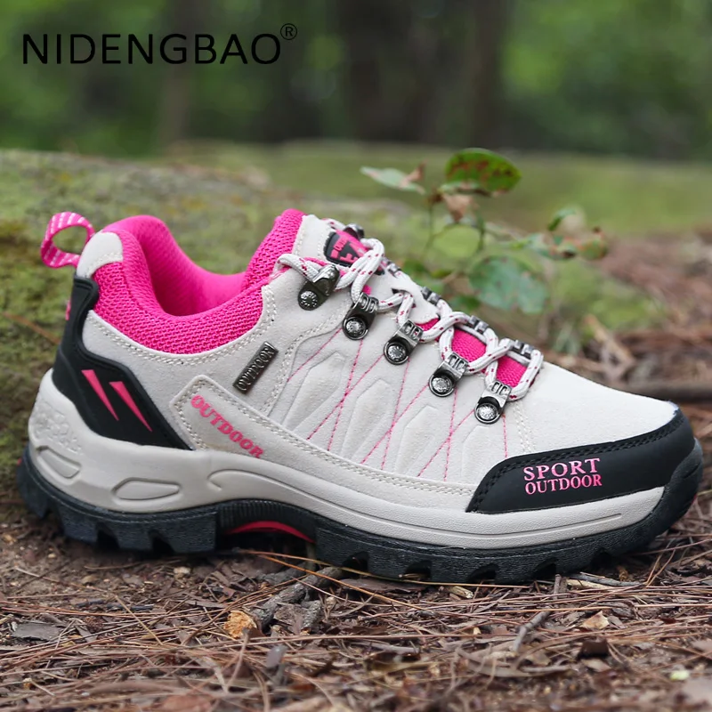 Men's Hiking Shoes Suede Leather Sneakers Women Waterproof Classic Outdoor Trekking Camping Hunting Trainers Couple Sports Shoes