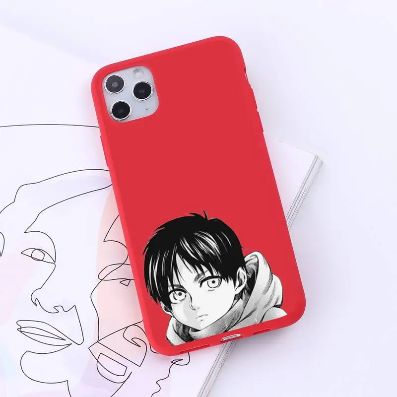 

Hot Anime Attack On Titan Phone Case Red Candy Color for iPhone 6 7 8 11 12 s mini pro X XS XR MAX Plus
