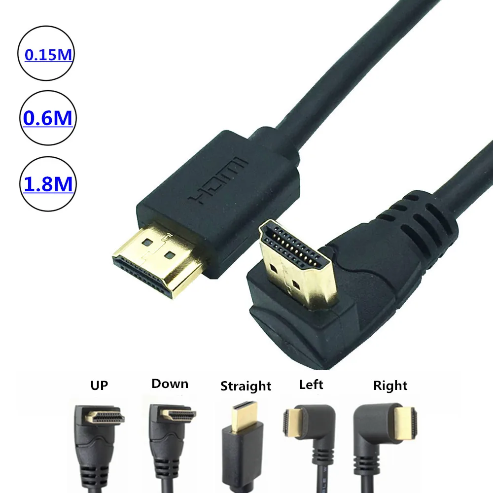 Кабель HDMI 2 0 4K * 2K 60 Гц 90 градусов вниз вверх влево и вправо Угловой кабель 3 м 1 5