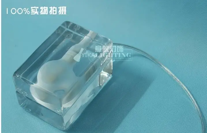 Glass block ice lamp table cube desk design house bed room book | Освещение