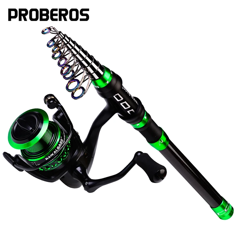 

PROBEROS телескопическая удочка и Катушка для спиннинга Combo 1,8-3,6 м, углеродное волокно, передаточное соотношение 5,0: 1, набор спиннинговых катушек для рыбалки