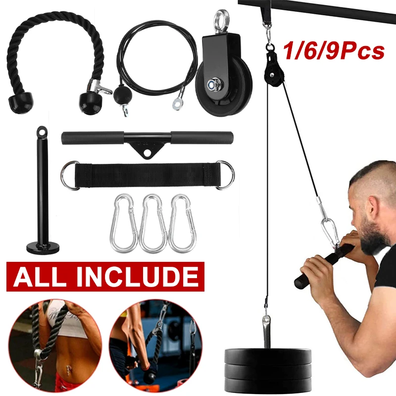 

Gym Lat Pull Down Rope Pully Cable Machine Attachment Triceps Fitness T-Bar Handle Grip Equipment for Home Rowing Weight Workout