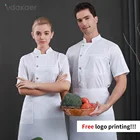 Оптовая продажа, унисекс, униформа для ресторана, пекарская пищевая служба, двубортная Униформа шеф-повара с коротким рукавом, куртка для суши