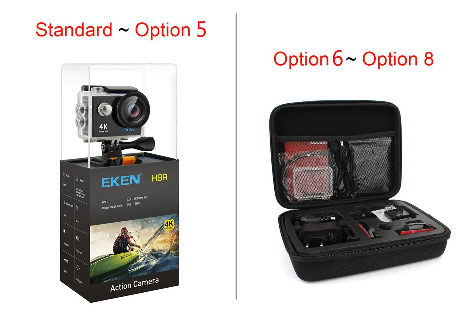 Экшн-камера 4 K/30FPS 1080 p/60fps 20MP Ultra HD Mini CAME Cam WiFi водонепроницаемая Спортивная камера от eken H9 H9R
