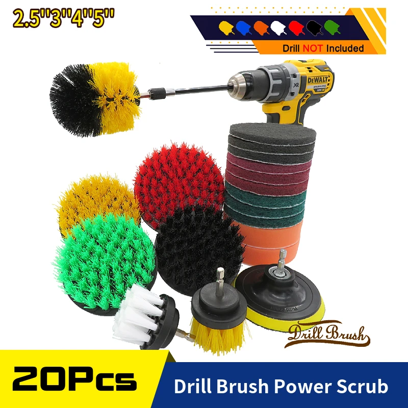 

Набор Щеток Для Чистки дрели, набор из 20 щеток для очистки кожи, пластика, дерева, мебели, салонов автомобиля