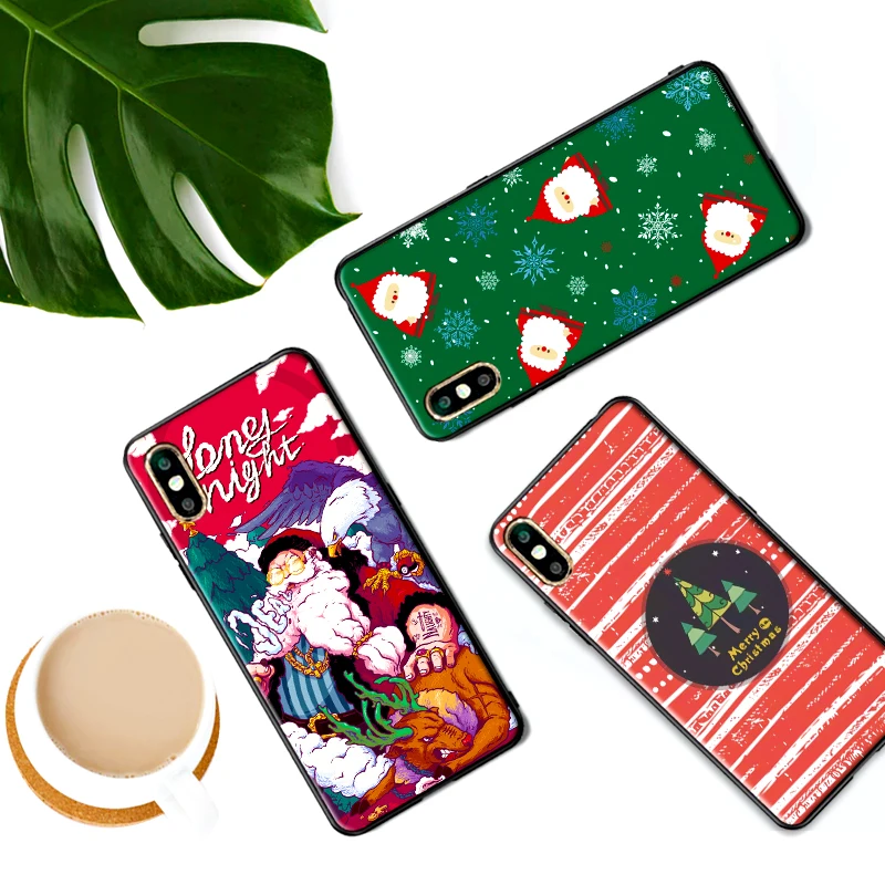 Мягкий силиконовый чехол-накладка Санта Клауса для iPhone X XR XS MAX Apple 8 7 6 S Plus |