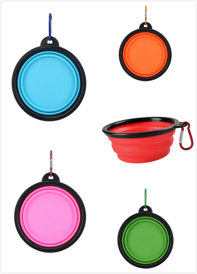 Складная Силиконовая миска для питомцев портативная путешествий подходит