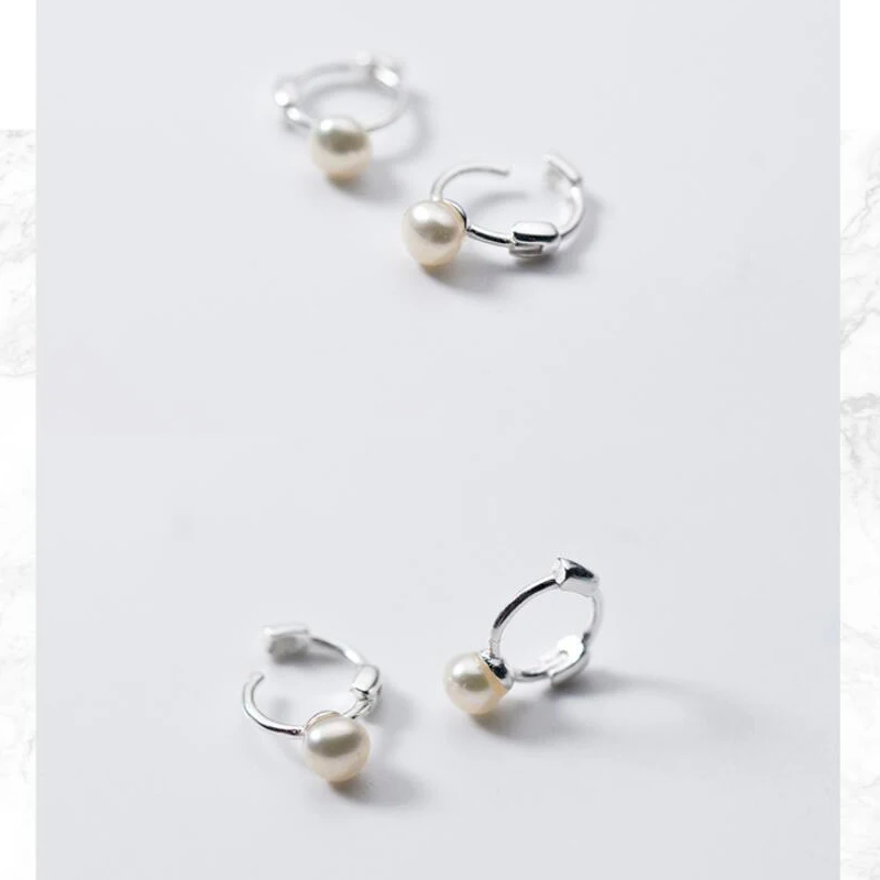 Женские серьги манжеты Trusta геометрические с серебристым жемчугом и 100% ным