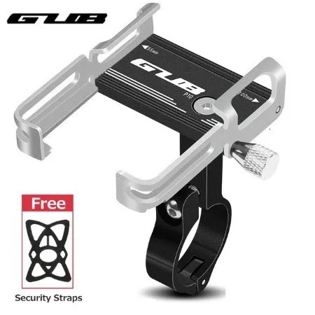 GUB P10P20 MTB телефонная опора для мотоцикла, велосипедная опора для велосипедного наведения, аксессуары для велосипедного оборудования, кронштейн - Цвет: P10-Black silver