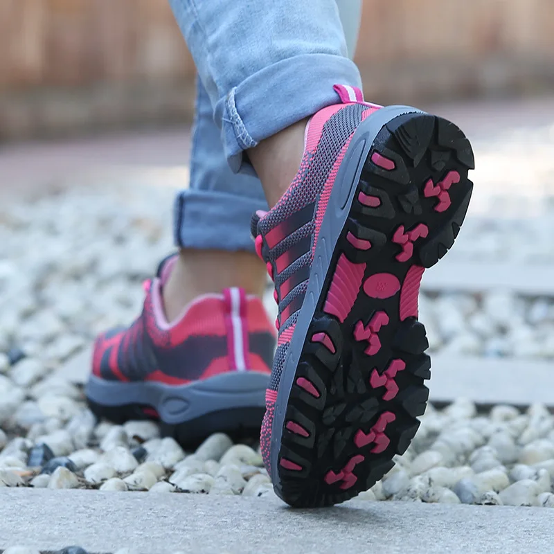 Легкая защитная обувь для мужчин и женщин; Мужская Рабочая обувь со стальным носком; Дышащие защитные кроссовки; Розовая обувь для женщин и ... от AliExpress RU&CIS NEW