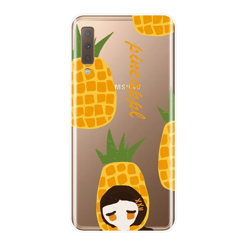 TPU Soft Silicone Phone Case For Samsung Galaxy A6 A8 Plus 2018 A5 A7 Pineapple Back Cover A3 2016 2017 | Мобильные телефоны и