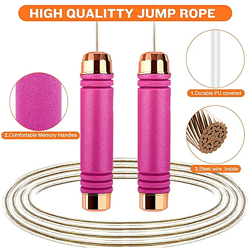 Скакалка для тренировок и фитнеса удобная пенопластовая ручка скакалки с