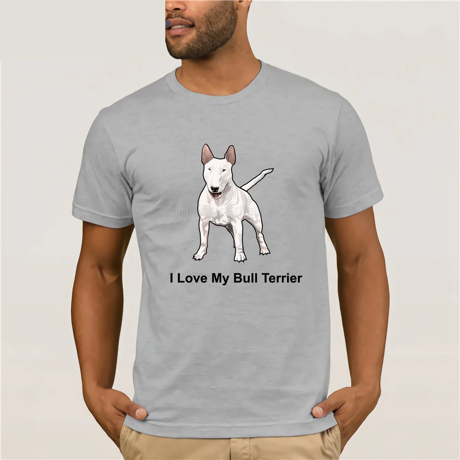 2019 Мужская футболка английский я люблю мой бультерьер с коротким рукавом крутая