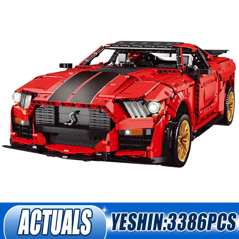 

Новые высокотехнологичные строительные блоки Gt500, модель супер гоночного автомобиля в сборе, игрушки 1:8, автомобиль, строительные блоки, кир...