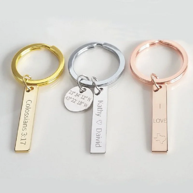 Мода персонализировать для женщин брелок мужчин пользовательское имя