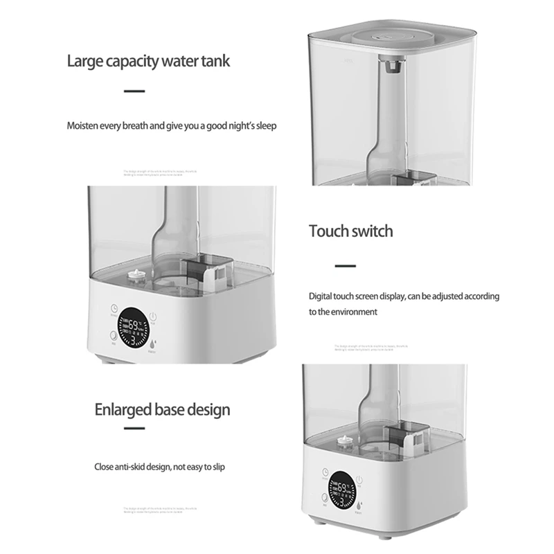 

3.5L Top-Filled Humidifier Is Suitable for Bedroom, 35Db Cold Fog Humidifier Diffuser with Touch&Remote (White) US Plug