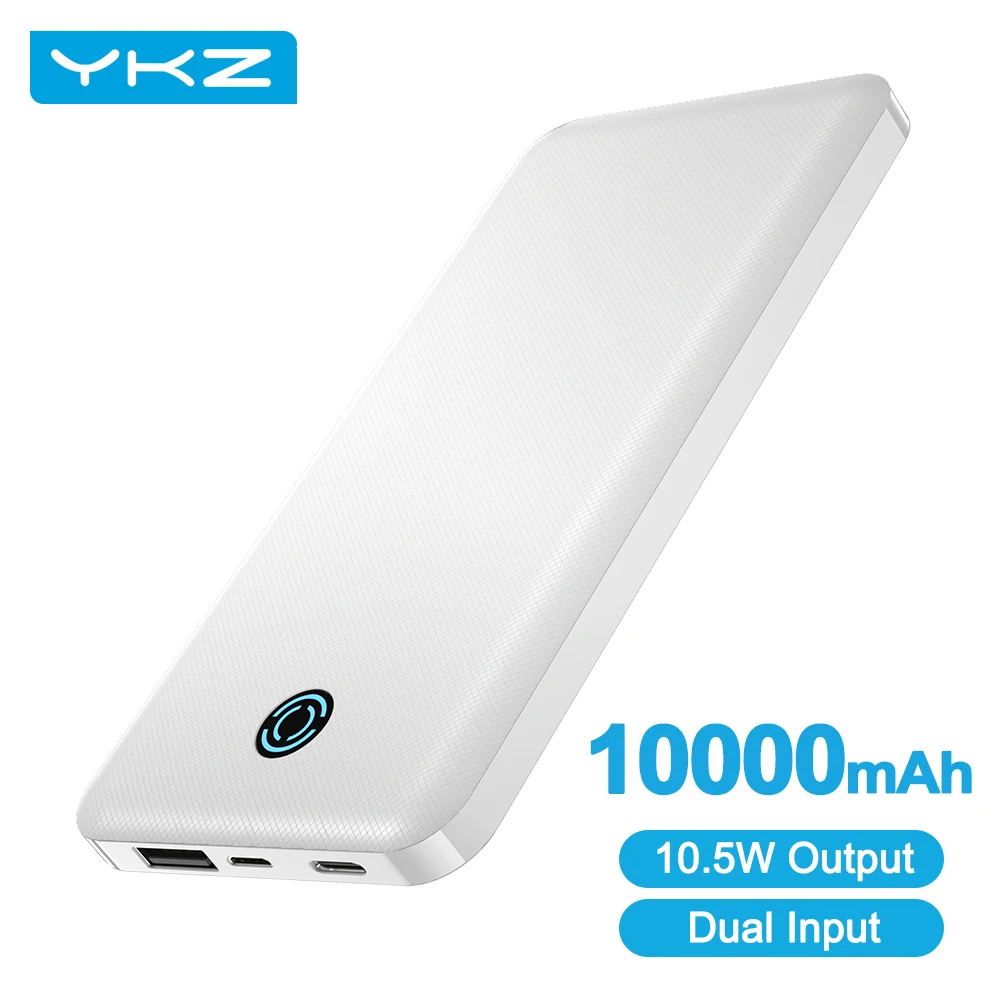 YKZ Power Bank 10000 мАч светодиодный дисплей кабель с разъемом типа C USB портативный