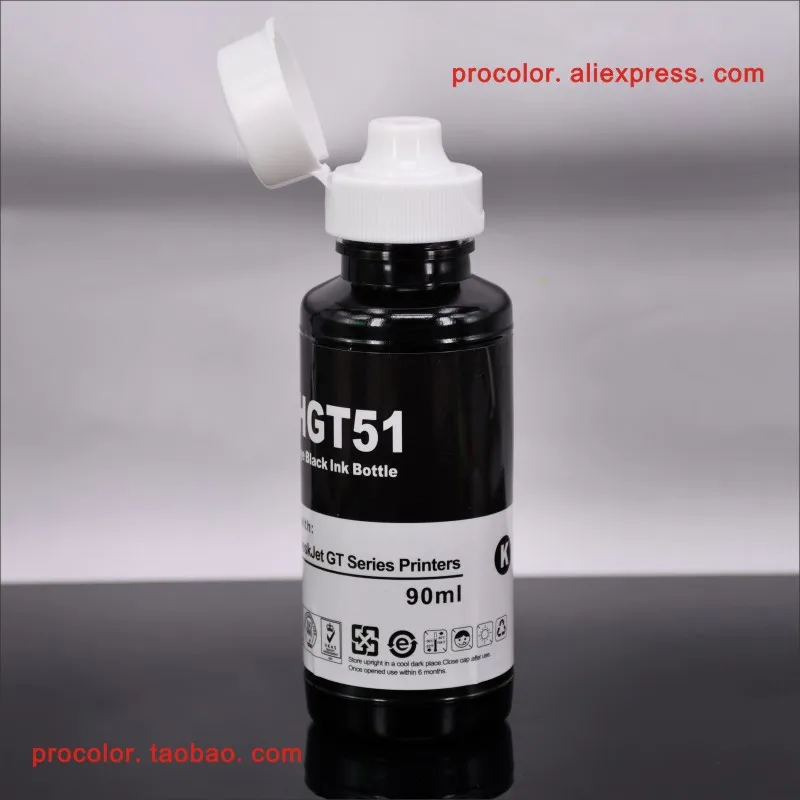 Оригинальный чернильный бак GT51 чернила на основе красителя для СНПЧ набор