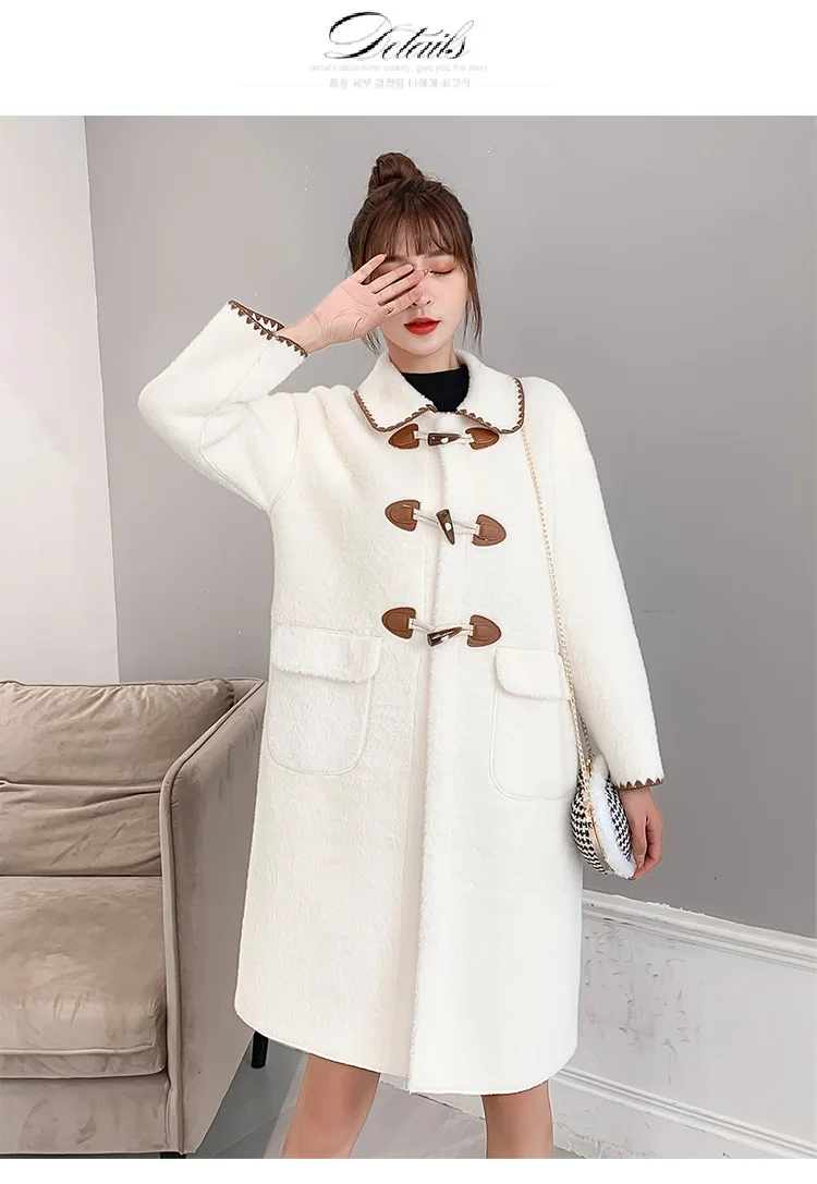 Новинка 2020 женская зимняя куртка на пуговицах с рогами из искусственного меха