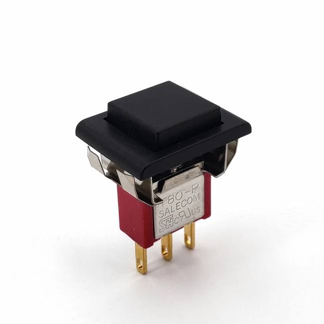 SH P8701-F22A квадратный защелкивающийся с рамкой 3Pin мгновенный SPDT Мини кнопочный переключатель - Цвет: Черный