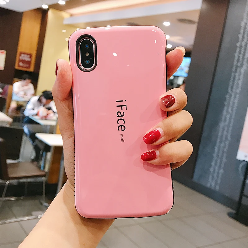 Милый iFace первый для iphone 7 cace гладкий глянцевый силиконовый чехол для телефона задняя крышка для iphone XR XS Max X 10 8 7 6S Plus coque