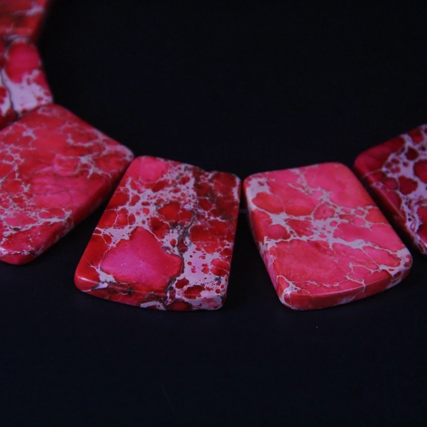 15 шт. розовый красный океан осадочные Jaspers Градуированные ожерелье модные