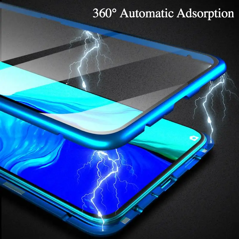 Чехол для Samsung Galaxy A10S A20S 360 двухсторонний металлический магнитный стеклянный