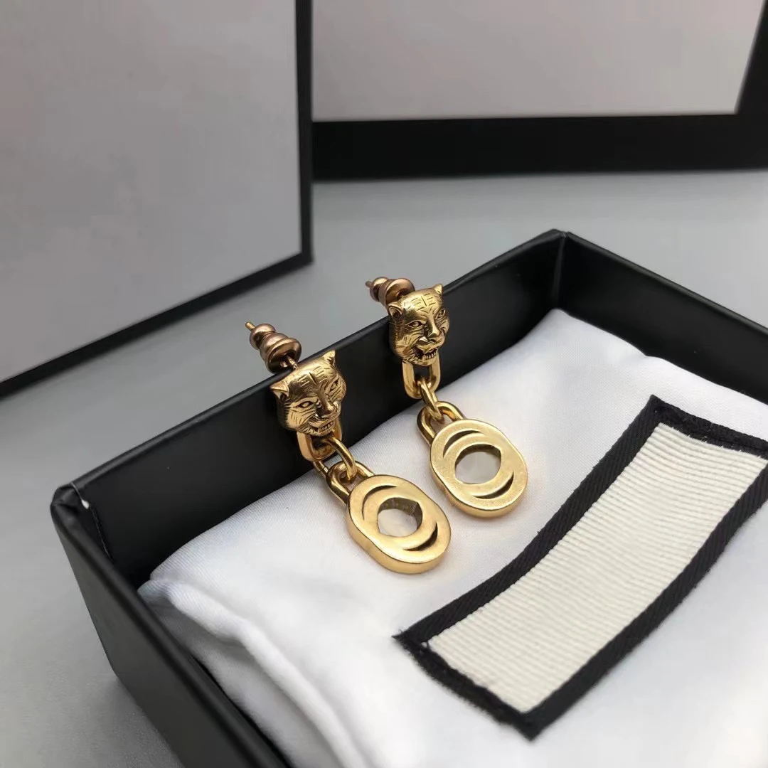 

Изысканные женские модные круглые серьги из серебра 925 пробы с тигром, оригинальные высококачественные фирменные украшения, Изысканный лог...