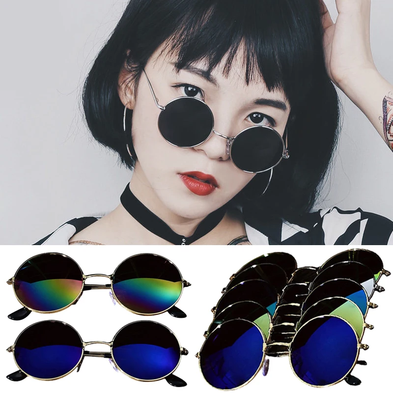 

Retro SMirror Goggle Luxury Gothic Steampunk Round Women Sunglasses Men Sun Glasses 2021 Unisex Vintage Female Male Oculos Mujer