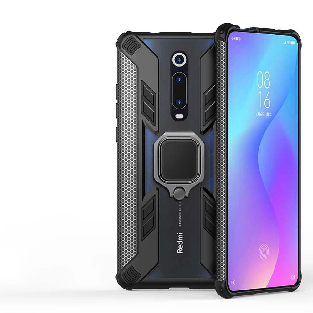 KEYSION Shockproof Armor Case For Xiaomi Mi 9T Pro 9 Lite 8 A3 CC9 e Ring Holder Cover Redmi K20 Note 7 | Мобильные телефоны и