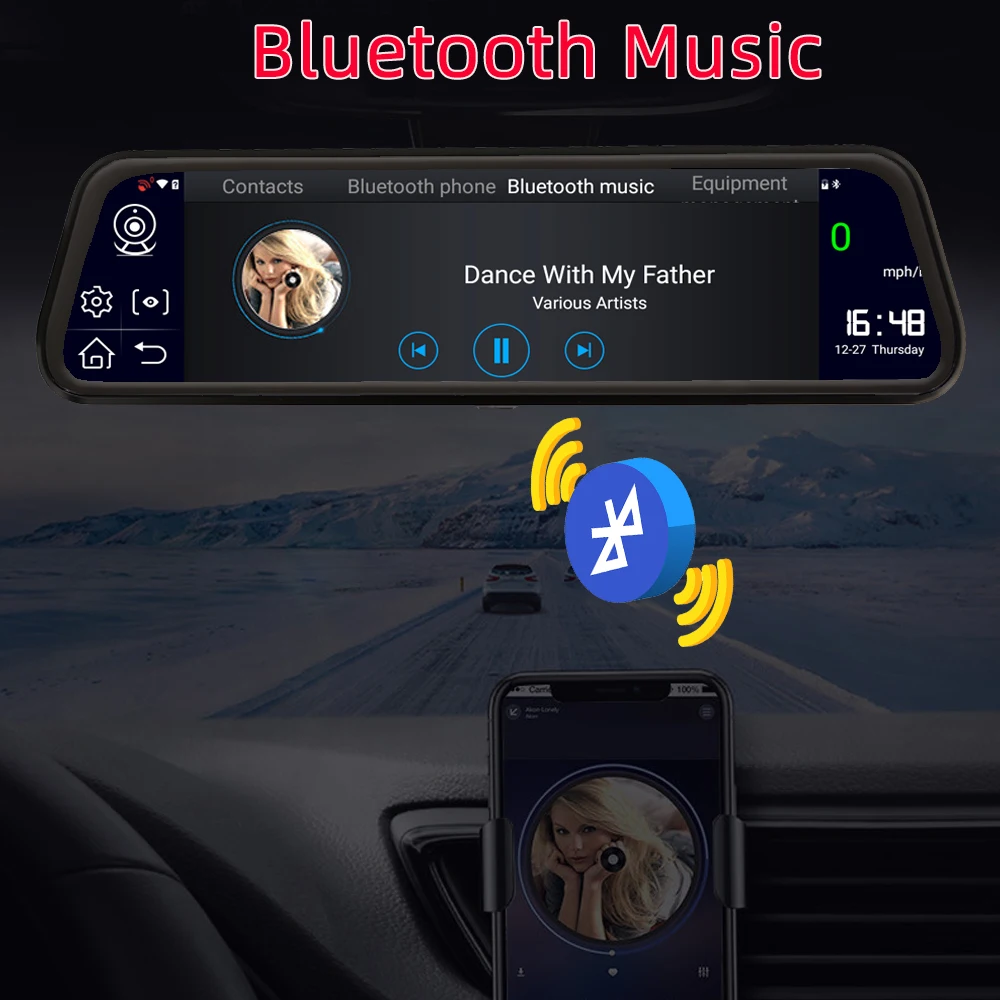 Bluavido 1" автомобильное зеркало заднего вида 4G Android 8,1 Dash Cam gps навигация ADAS FHD 1080P автомобильная видеокамера рекордер DVR Удаленный просмотр