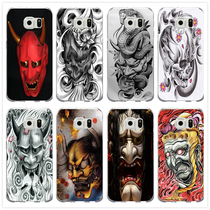 Крутые лучшие японские мягкие чехлы из ТПУ с маской демона они хання для samsung Galaxy