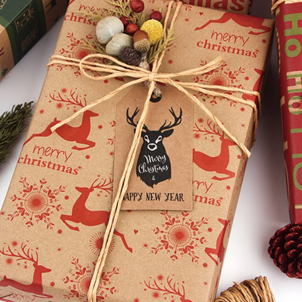 

Merry Christmas Party Gift Wrapping Paper Holiday Xmas Decor 6 Different Colors Kraft Paper Wrapping Paper Christmas Gift Paper