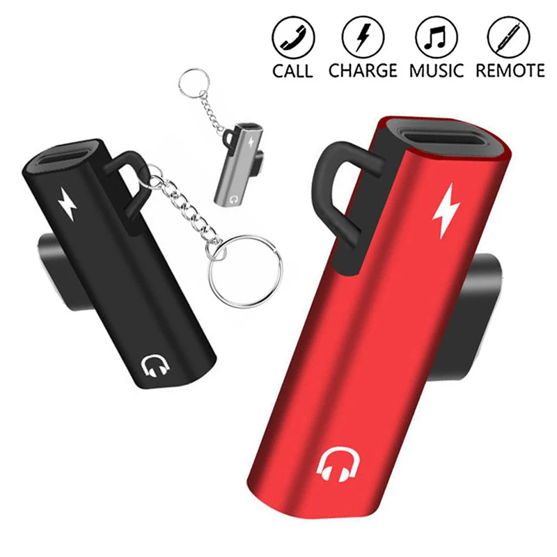 Для перехода от разъема Lightning к наушники разветвитель AUX переходник зарядка с двойным аудио кабель Разъем круглая цепь адаптер для iPhone 7 8 X плюс