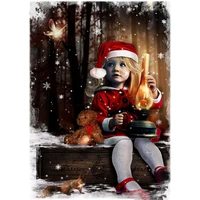 5d diy christmas garden girl and bear doll diamond painting full drill embroidery cross stitch mosaic craft kit home decor gift