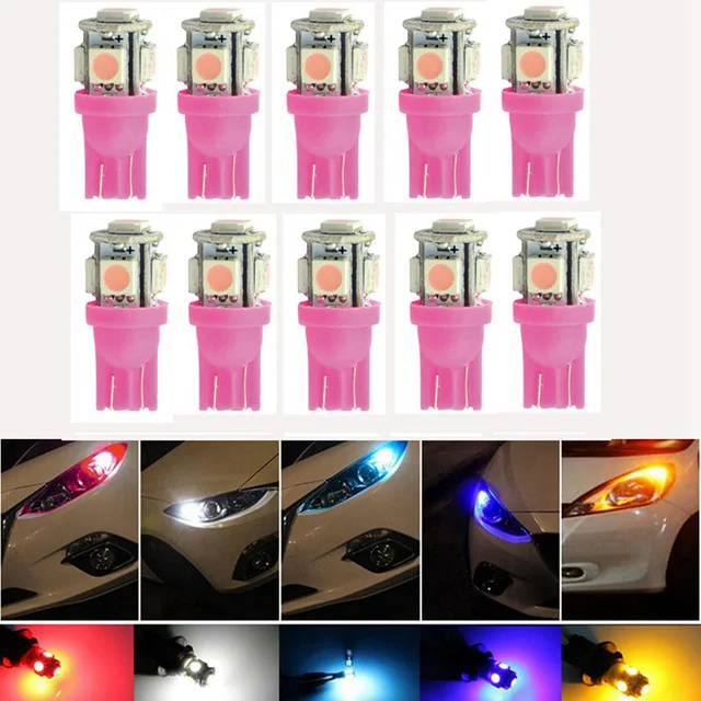 pick 10 шт. T10 W5W светодиодный светильник 5050 5 SMD 194 168 клиновидный внутренний индикатор бокового зазора для чтения задний фонарь Аксессуары для стайлинга автомобилей - Испускаемый цвет: pick