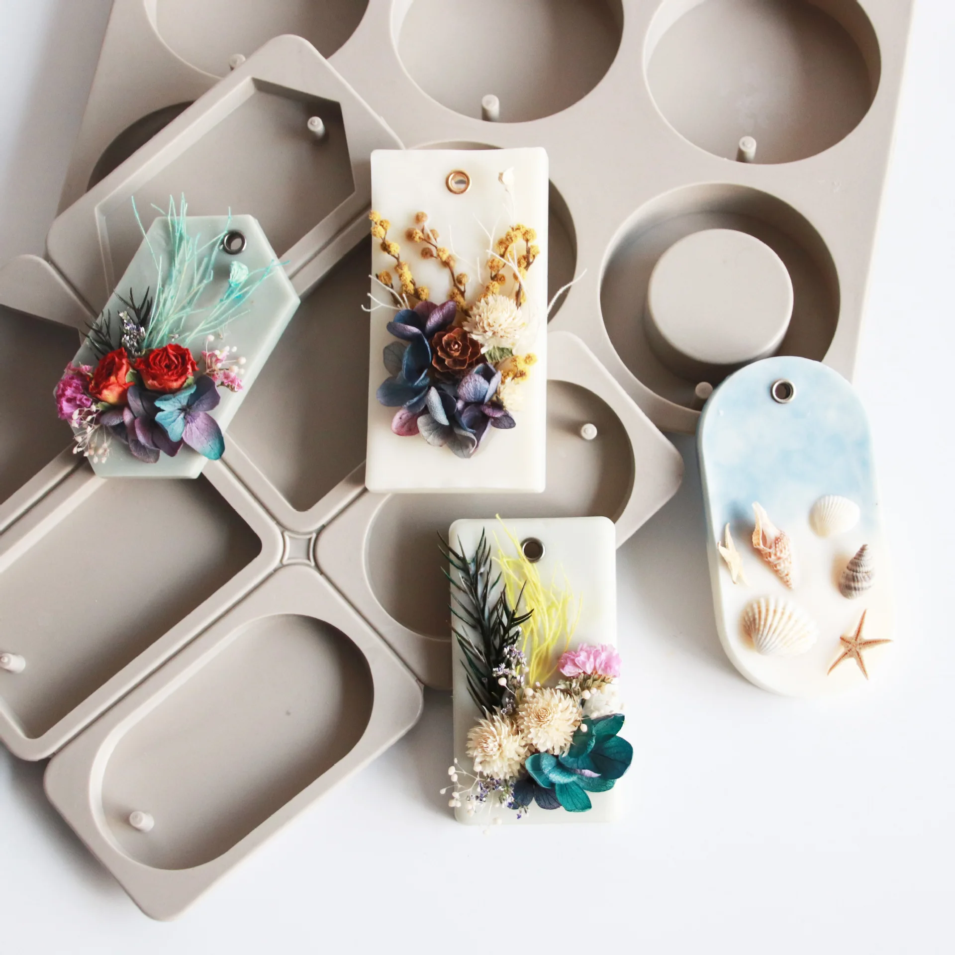 

6 Cavity Aromatherapy Wax Sheet Silicone Mold Diy Handmade Plaster Listing Silicone Mold Home Furnishings Car Diffuser Tag