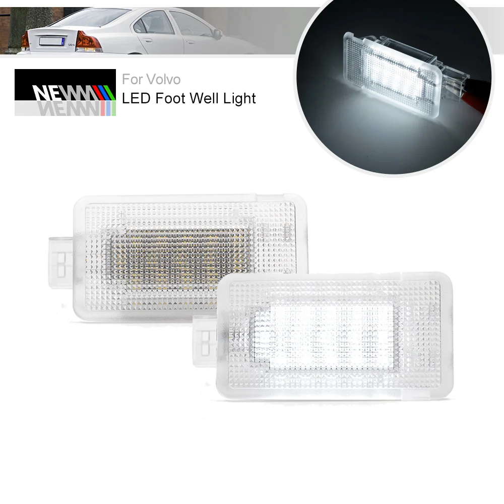 LED Foot Well Light Courtesy Interior Lamps Fit for Volvo C30 C70 S60 S60L S80 V70&V70 XC XC70 XC90,Canbus Error Free Trunk Lamp