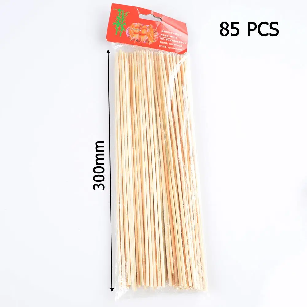 48pcs sturdy bamboo skewers wooden barbecue kebabs fruit fountain sticks party buffet food disposable | Дом и сад
