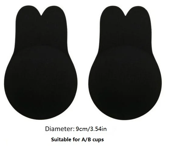 Push up 9cm black Накладки на соски, наклейки для подтяжки груди, лепестки, многоразовые силиконовые накладки на соски, круглые накладки на соски - Цвет: Push up 9cm black